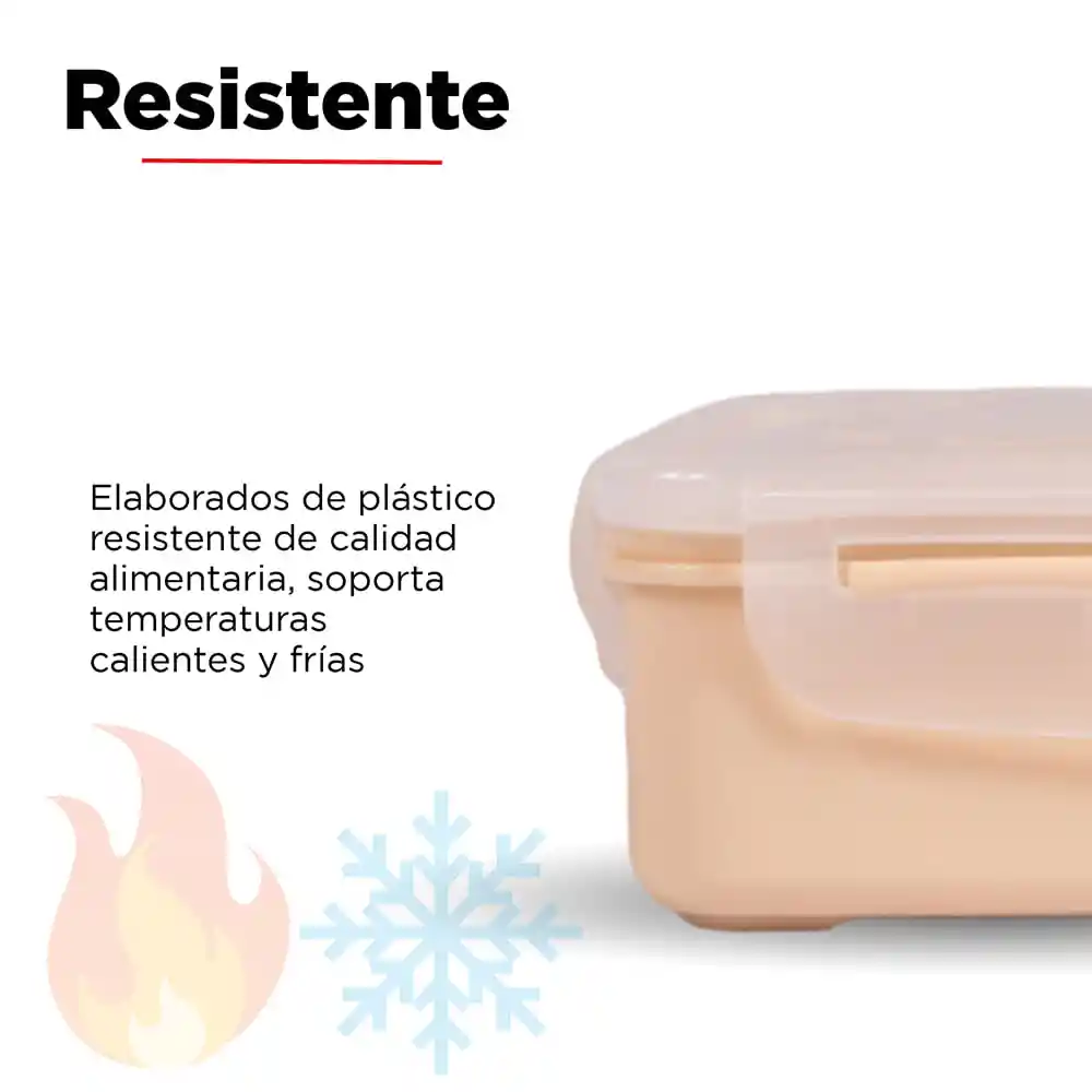 Miniso Contenedor Cuadrado de Plástico Pequeño Beige Blanco