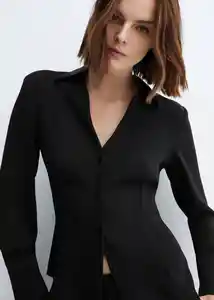 Camisa Ochi Negro Talla XS Mujer Mango