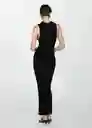 Vestido Fine Negro Talla L Mujer Mango