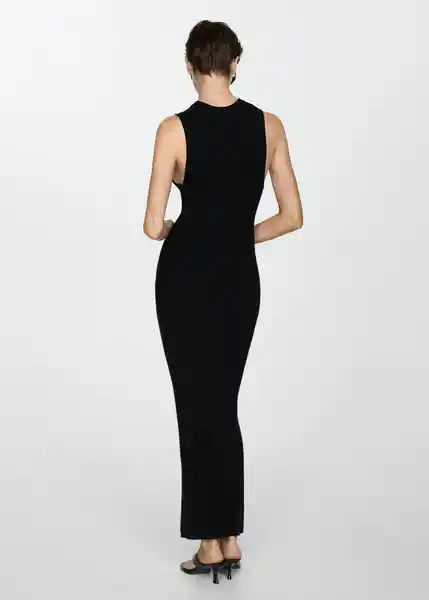 Vestido Fine Negro Talla L Mujer Mango