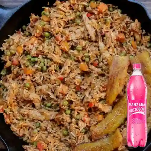 Arroz Paisa para 3 Personas +Postobón Manzana 1.5l