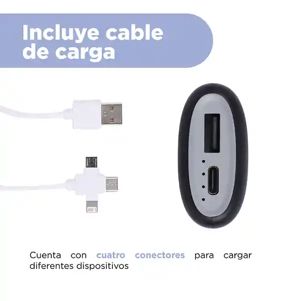 Batería Mini de Respaldo 4000mah Serie Negra Mod M22 Miniso