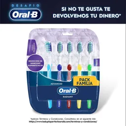 Cepillo de Dientes Remoción de Manchas Oral-B Radiant Con Cerdas Interdentales 5 Unidades