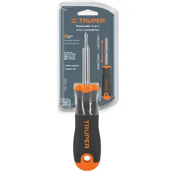 Truper Destornillador 4 Puntas Intercambiables