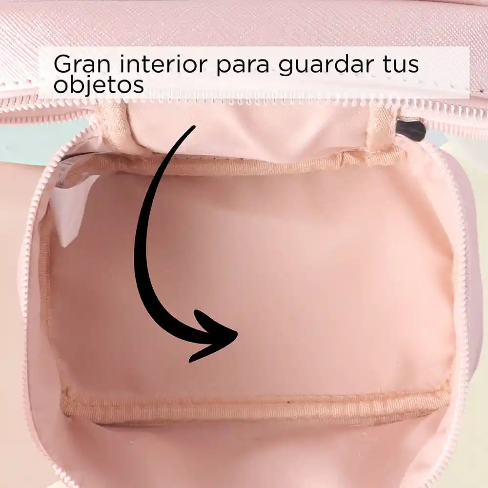 Miniso Cosmetiquera Rectangular Nacarada Rosa