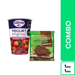 Combos Plus One: Yogurt Original Frutos Rojos + Brownie Mama-Ía