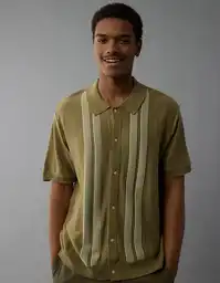 Suéter Tejido Hombre Verde Talla X-SMALL 1951300 American Eagle