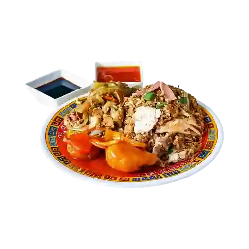 Arroz chino pequeño, chopsuey +croquetas