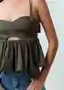 Camisa Cacao Mujer Verde Aceituna Oscuro Talla M 412G396 Naf Naf