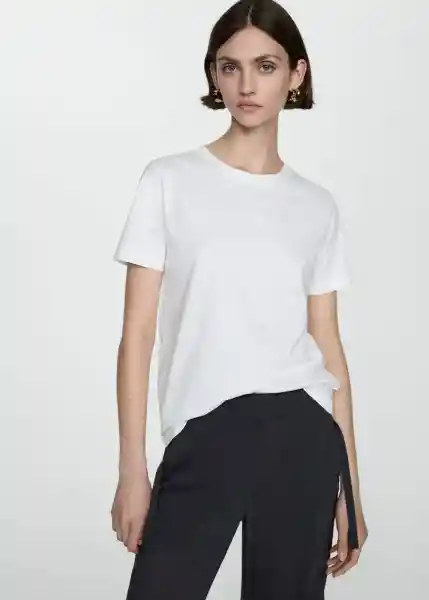 Camiseta Chalaca Blanco Talla XL Mujer Mango