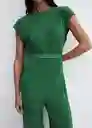 Enterizo Mono Jungla-A Verde Talla L Mujer Mango