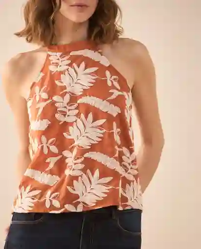 Camisa Naranja Pétalo Medio Talla L 611G019 Esprit