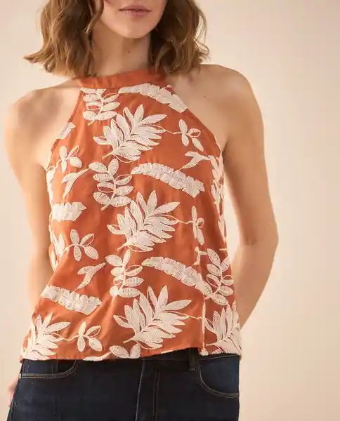 Camisa Naranja Pétalo Medio Talla L 611G019 Esprit