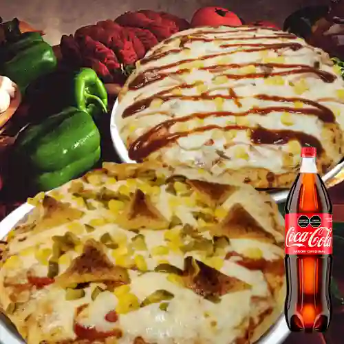 Combo 2 Pizzas Medianas + Coca Cola Original 1.5 l