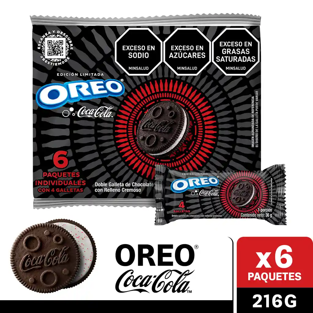 Oreo Galleta Doble Chocolate Edicion Coca-Cola