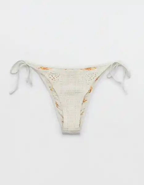 Panti de Bikini Aerie Blanco Talla: LARGE 5814125 American Eagle
