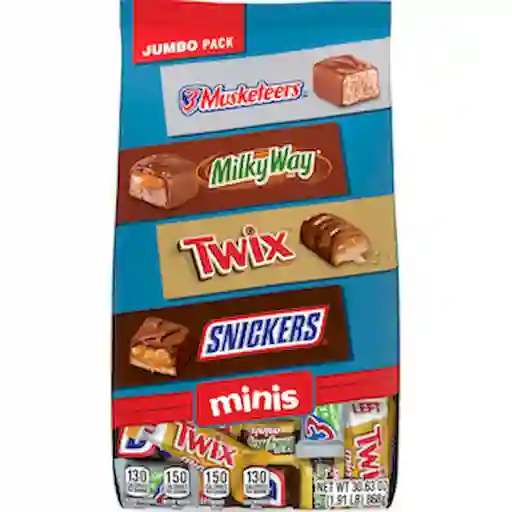 Chocolate Snickers Twix Milky Way y Musketeers Variado Minis