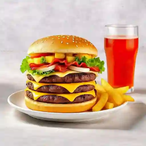 Hamburguesa especial doble hawaiana