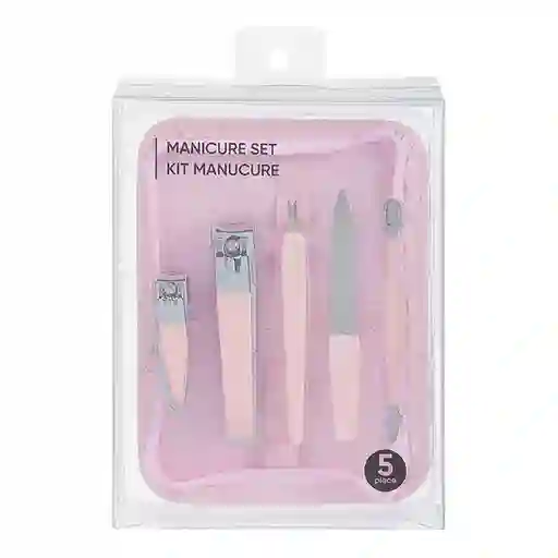 Miniso Set de Manicure Con Cremallera Rosa