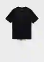 Camiseta Kimi Negro Talla L Hombre Mango