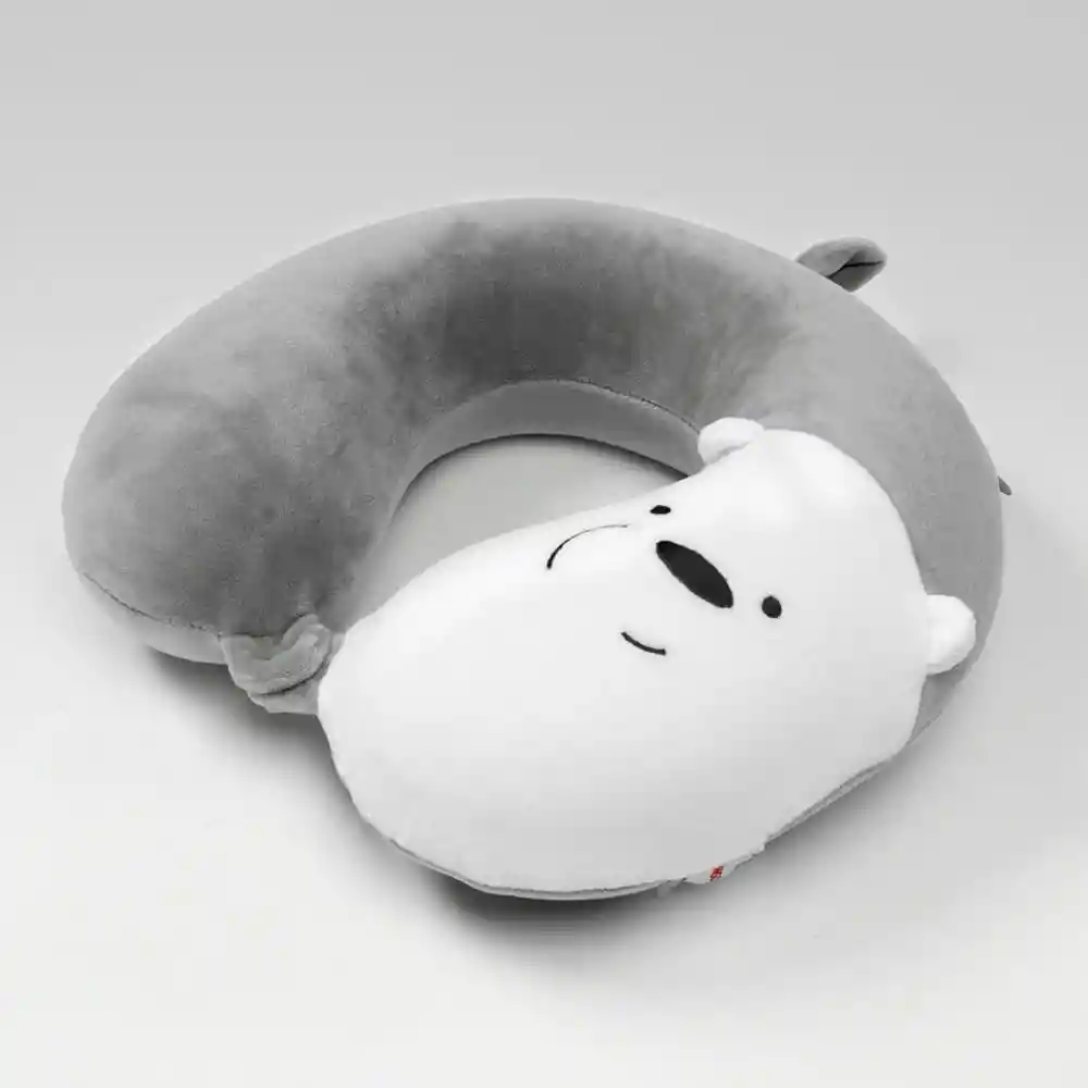 Miniso Almohada De Viaje Con Memoria Panda We Bare Bears, Gris