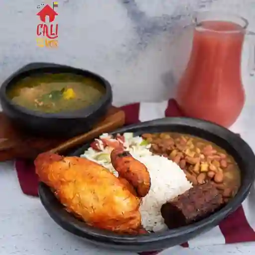 Almuerzo con 1/4 Pollo