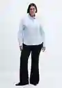 Camisa Sofía Celeste Talla XS Mujer Mango
