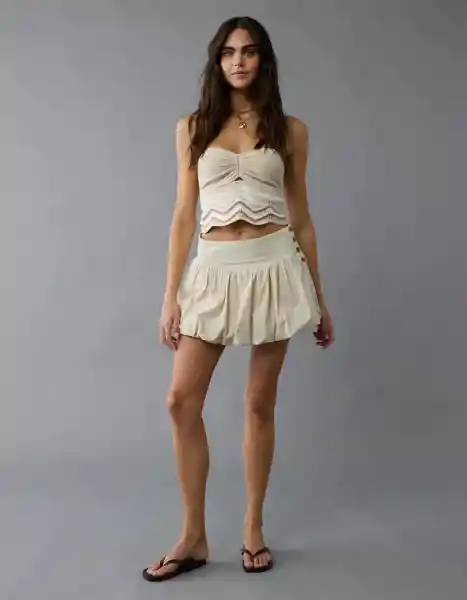Falda Mujer Blanco Talla: 6 5163106 American Eagle