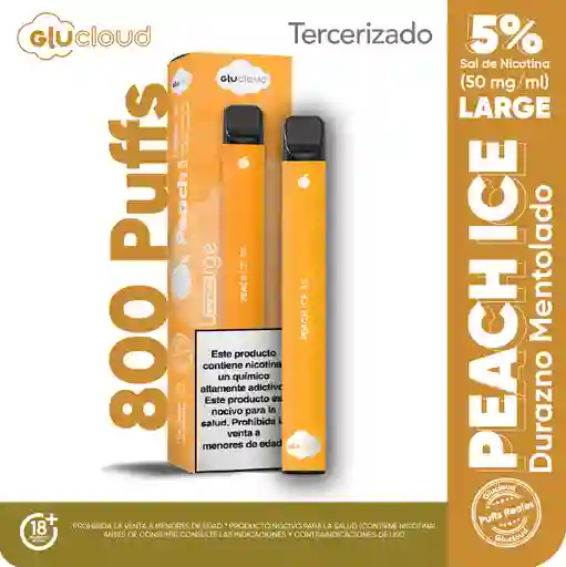 Glucloud Vape Peach Ice Large / 800 Puff