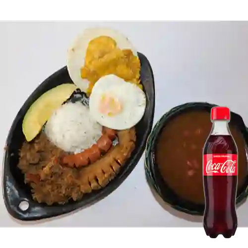 Combo Bandeja Paisa + Coca-Cola Sabor Original 400 ml