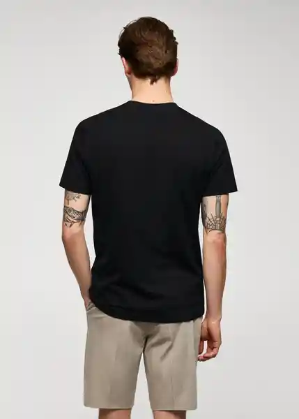 Camiseta Cherlo Negro Talla L Hombre Mango