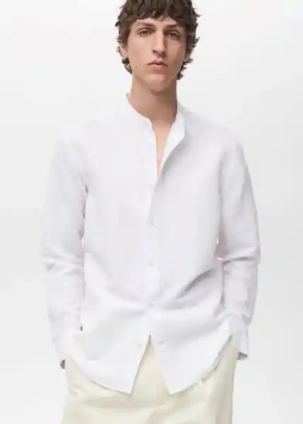 Camisa Chennai Blanco Talla M Hombre Mango