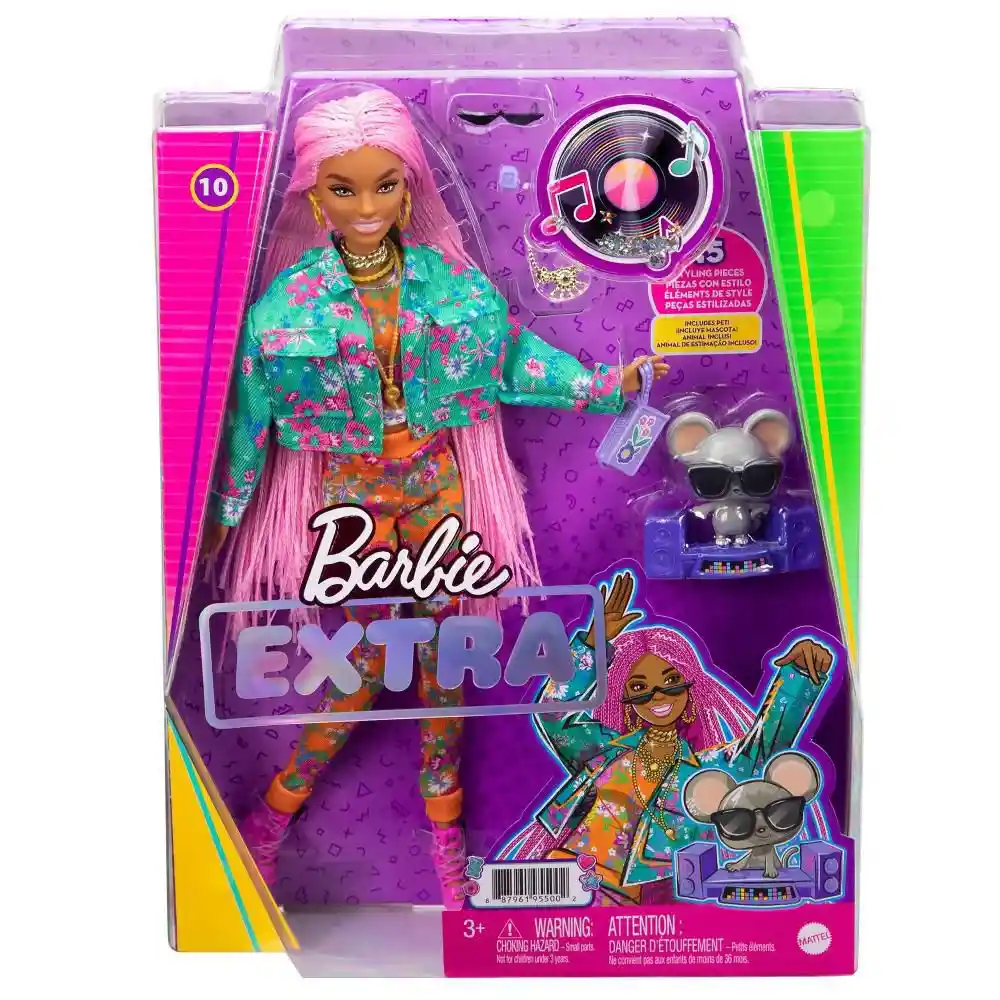 Barbie Muñeca Extra Cabello Rosa