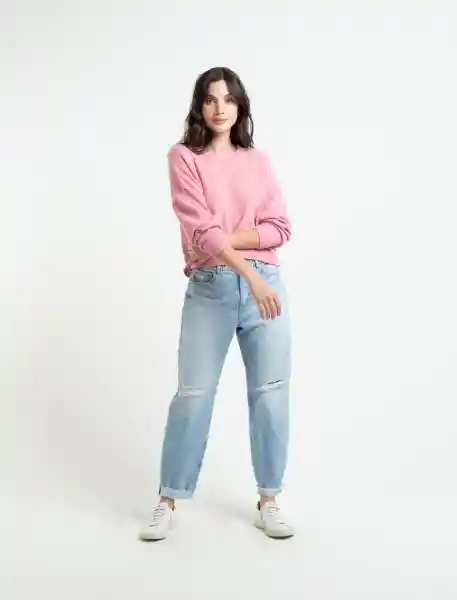  Abrigo Tejido Toledo Rosa Silvestre Medio Mujer Talla Xs Naf-Naf 