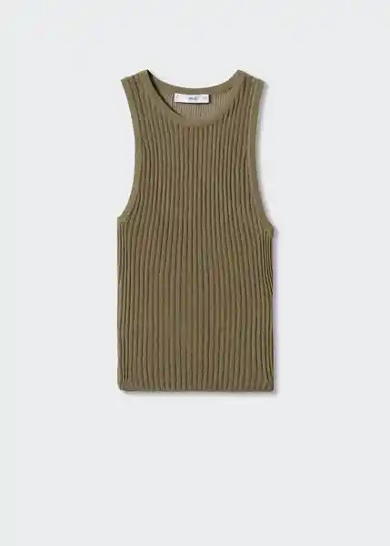 Top Carrera Khaki Talla S Mujer Mango