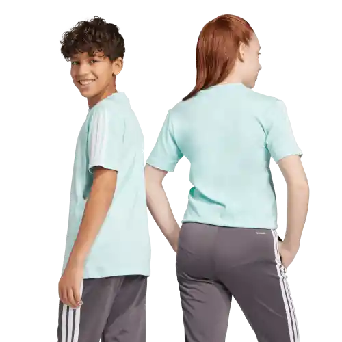 Adidas Camiseta Manga Corta 3S Tee 160 de Niño Azul Talla L