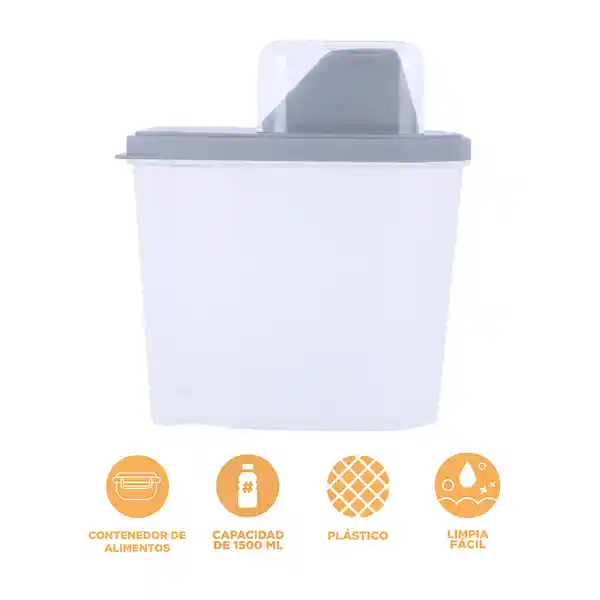 Contenedor de Almacenamiento Multigrano S Serie Gris Miniso