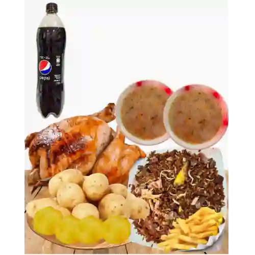 Pollo Asado + Arroz Chino + Papás Vapor + Econolt