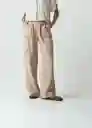 Pantalón Abigail Mujer Beige Polvillo Medio T 10 032G379 Naf Naf