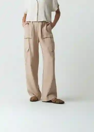 Pantalón Abigail Mujer Beige Polvillo Medio T 10 032G379 Naf Naf