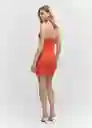 Vestido Mango Naranja Pastel Talla 18 Mujer Mango