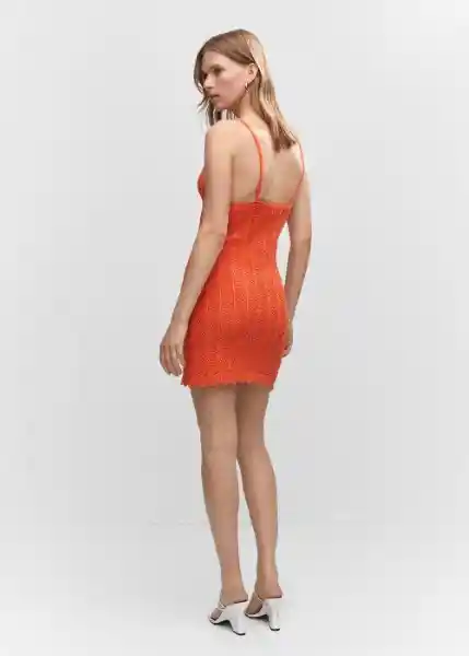 Vestido Mango Naranja Pastel Talla 18 Mujer Mango