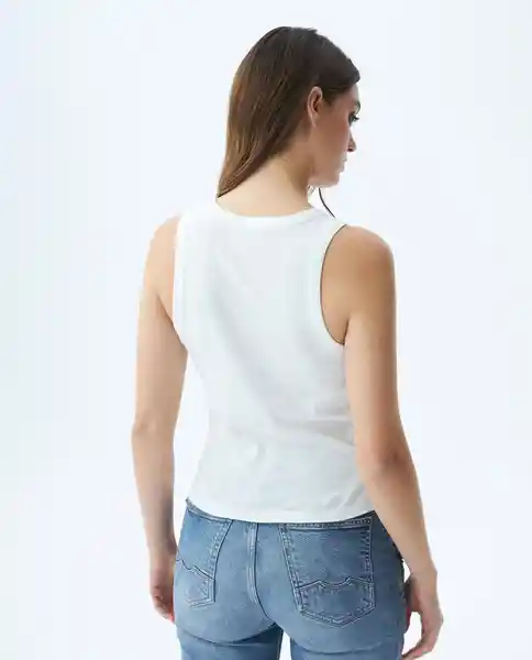 Camiseta Essential Ribbed Femenino Blanco 0 Claro XS Chevignon