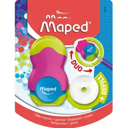 Maped Sacapuntas 2 en 1 con Borrador Loopy Colorful