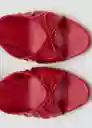 Sandalias Flor Rojo Talla 36 Mujer Mango