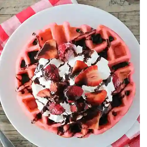 Waffle Fresas con Crema