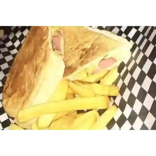 Perro a la Plancha + Papas Fritas