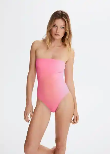 Vestido Bañador Candy Fucsia Talla XS Mujer Mango