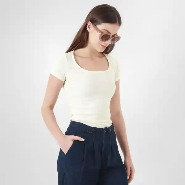 Camiseta Cuello Redondo Manga Corta Blanco Talla M 717342