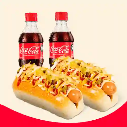 2 Perros Altoque + 2 Coca Colas 400ml